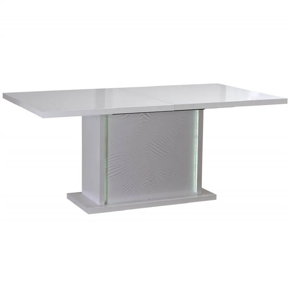 BOXED SCIAE KARMA EXTENDING DINING TABLE IN HIGH GLOSS WHITE WITH LIGHTS (4 BOXES)