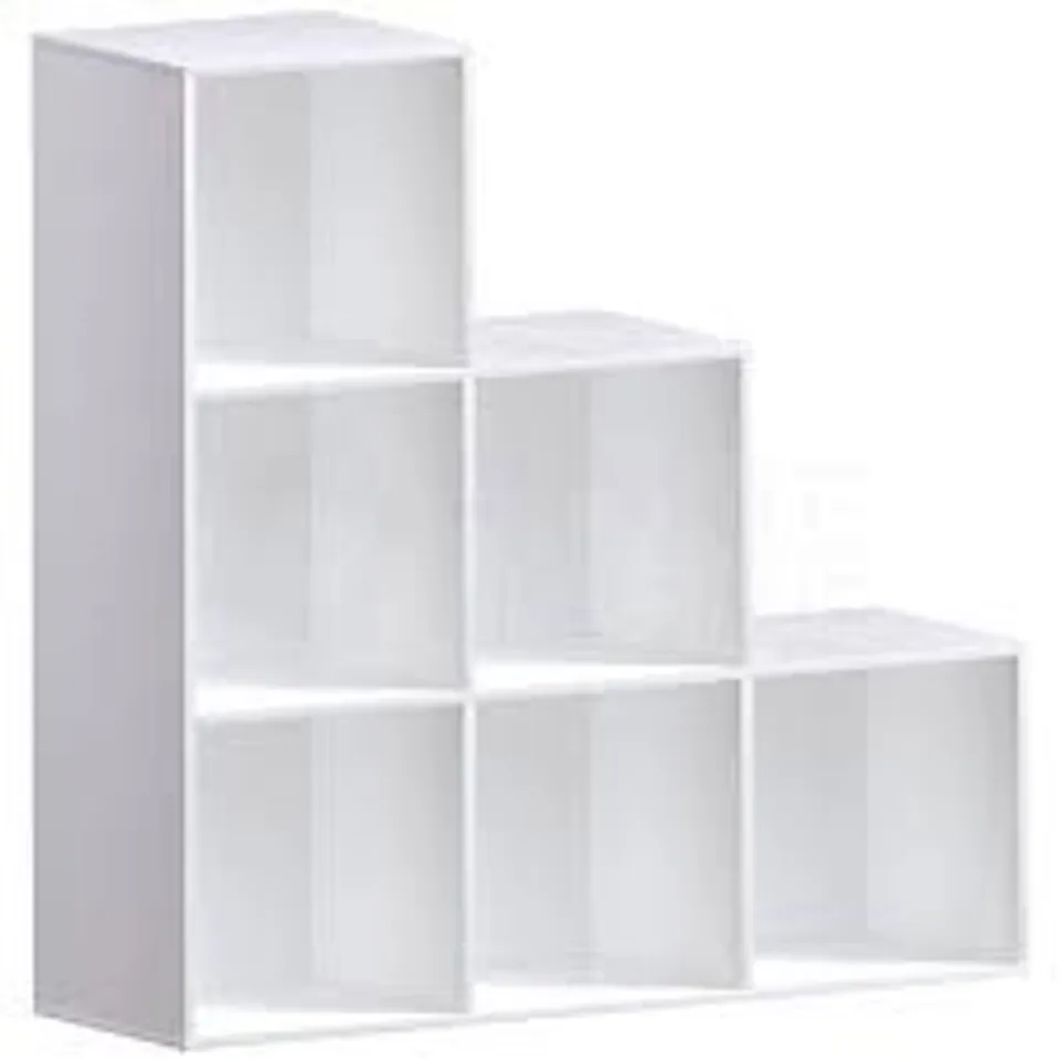 BOXED VIDA DESIGNS DURHAM 6 CUBE STAIRCASE STORAGE UNIT - WHITE (1 BOX)