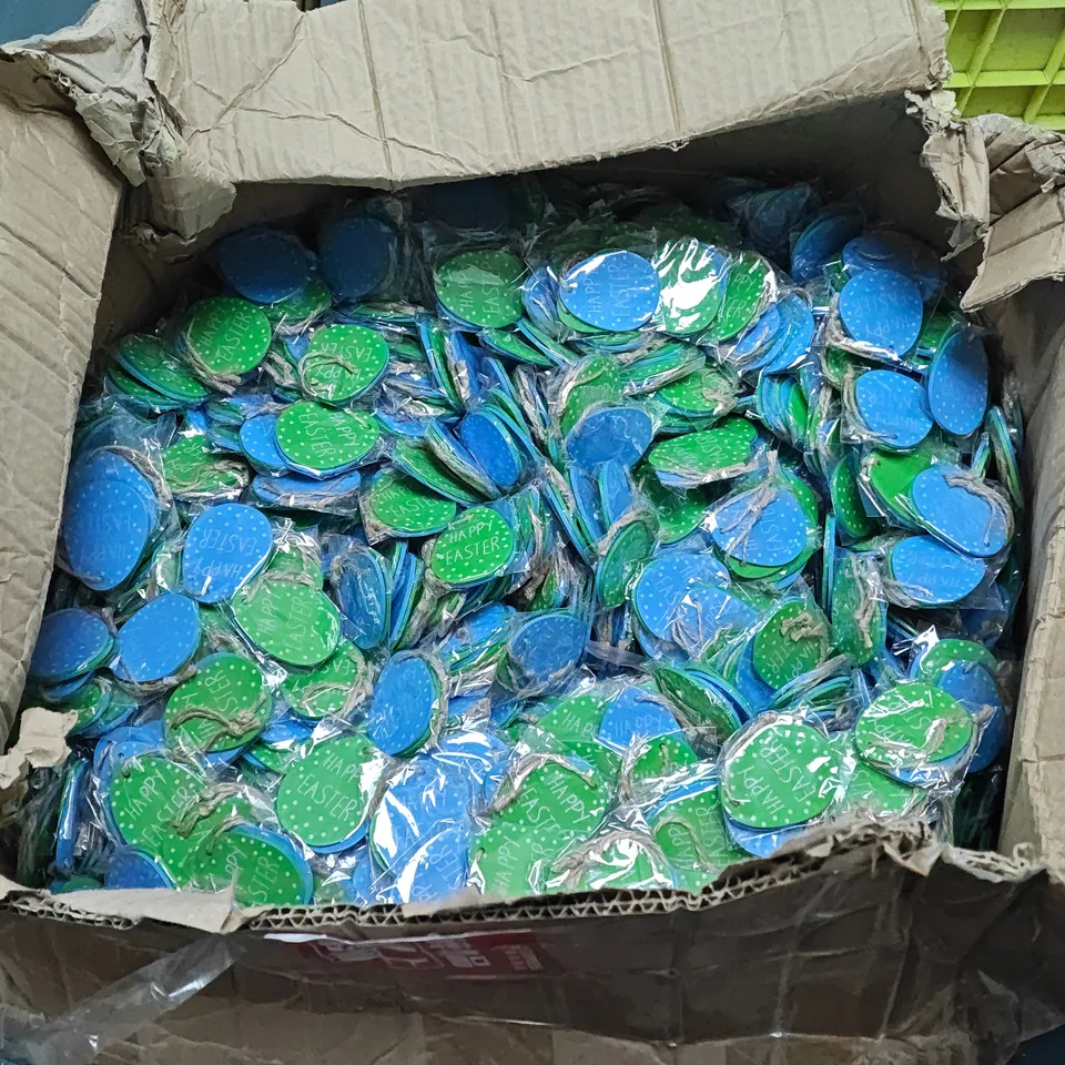 LARGE QUANTITY OF HAPPY EASTER EGG SHAPED HANGING DECORATIONS 