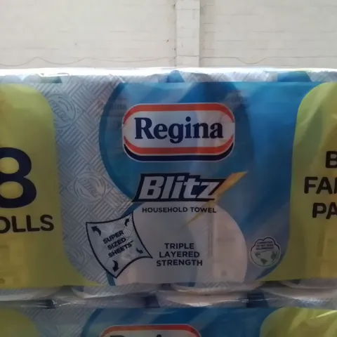 PALLET CONTAINING LARGE QUANTITY OF BRAND NEW REGINA BLITZ KITCHEN ROLL PACKS OF 8
