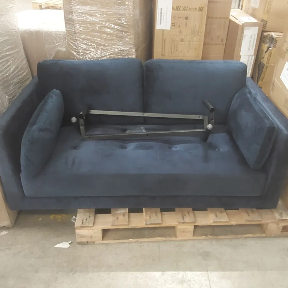 QUALITY DESIGNER VELVET UPHOLSTERED 2-SEATER SOFA