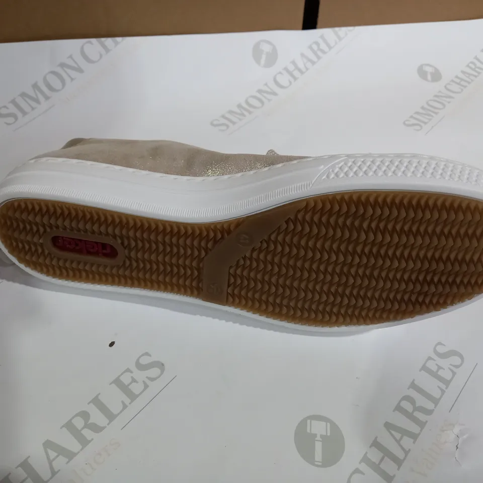 PAIR OF RIEKER GOLD SHIMMER PUMPS/TRAINERS - SIZE 7.5