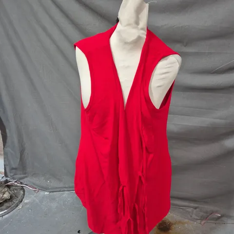 YOURS CLOTHING RED SLEEVELESS TUNIC VEST – UK 20 (EUR 48, US 16)