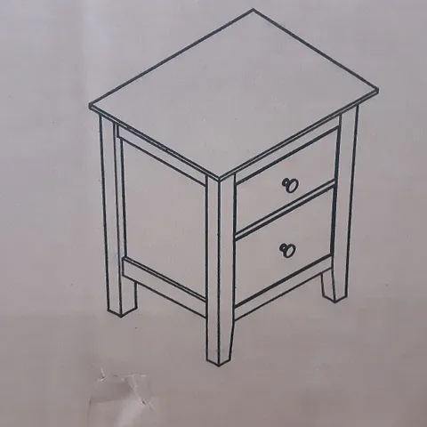 BOXED LYNTON BEDSIDE TABLE IN SAGE - H61 X W49 X D40 CM