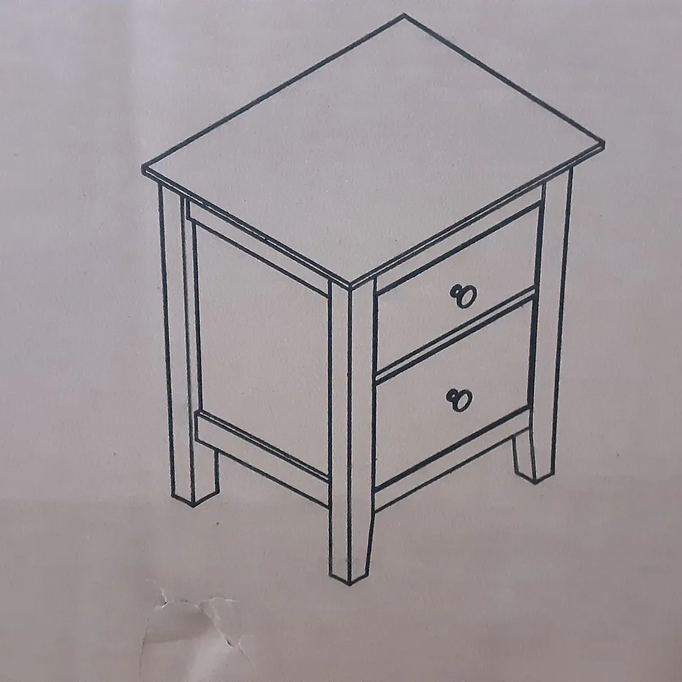 BOXED LYNTON BEDSIDE TABLE IN SAGE - H61 X W49 X D40 CM 