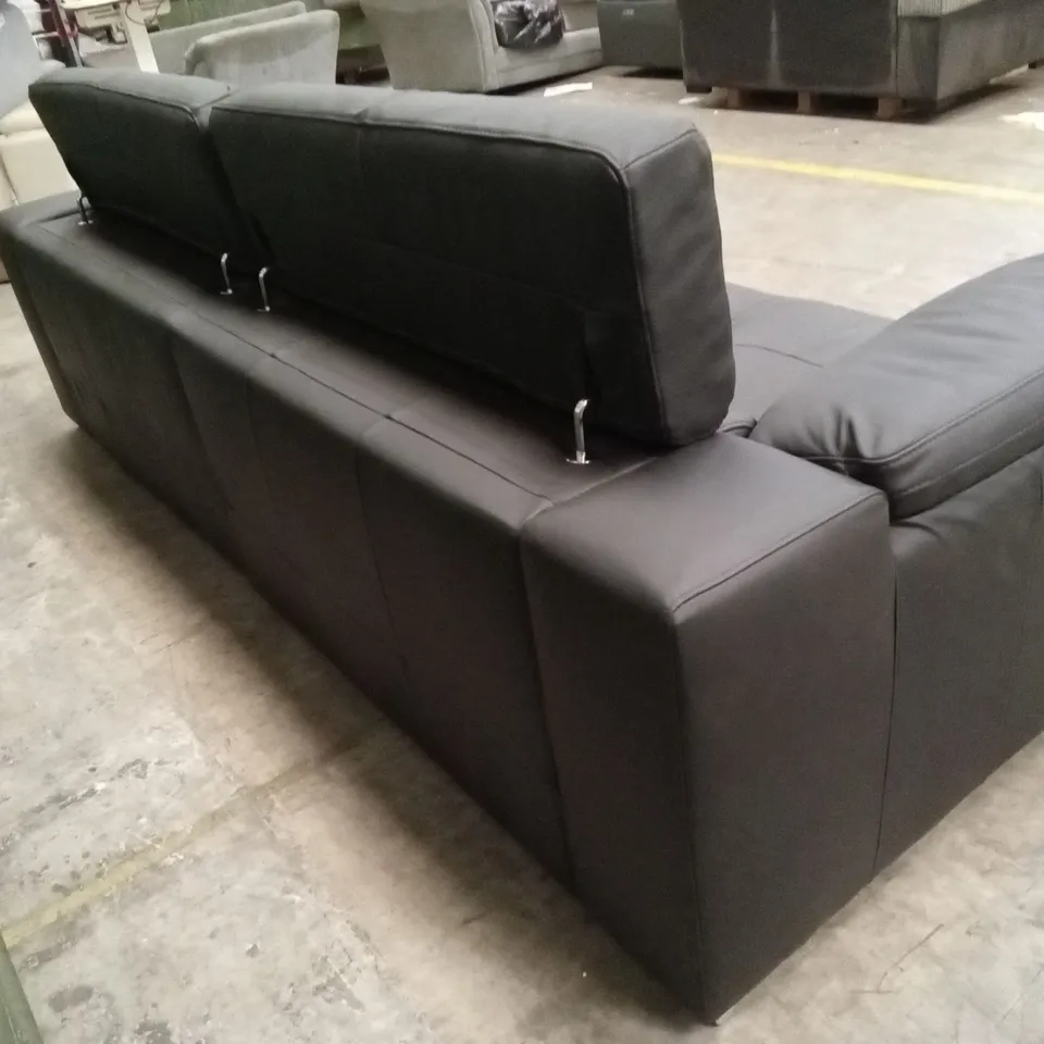 BRADY PREMIUM LEATHER 4 SEATER SOFA - BLACK RRP £1179