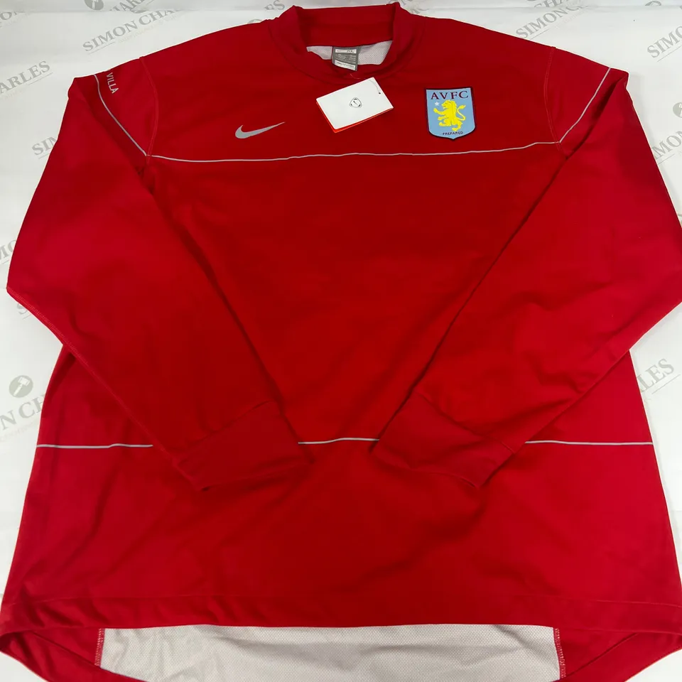NIKE FITSTORM ASTON VILLA PULLOVER SWEATSHIRT IN RED SIZE XL