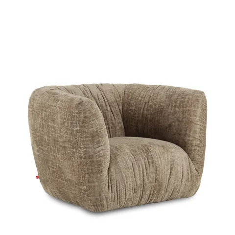 BRAND NEW BOXED ROCHE OBLIA SWIVEL CHAIR IN OMBRA FABRIC - BEIGE