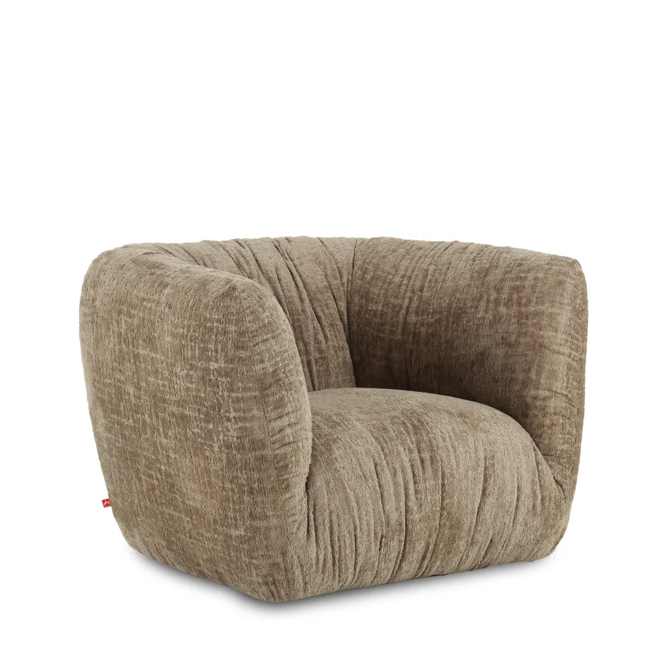 BRAND NEW BOXED ROCHE OBLIA SWIVEL CHAIR IN OMBRA FABRIC - BEIGE 