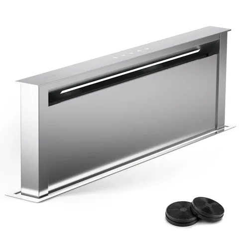 BOXED KLARSTEIN ROYAL FLUSH 90CM DOWNDRAFT EXTRACTOR SILVER