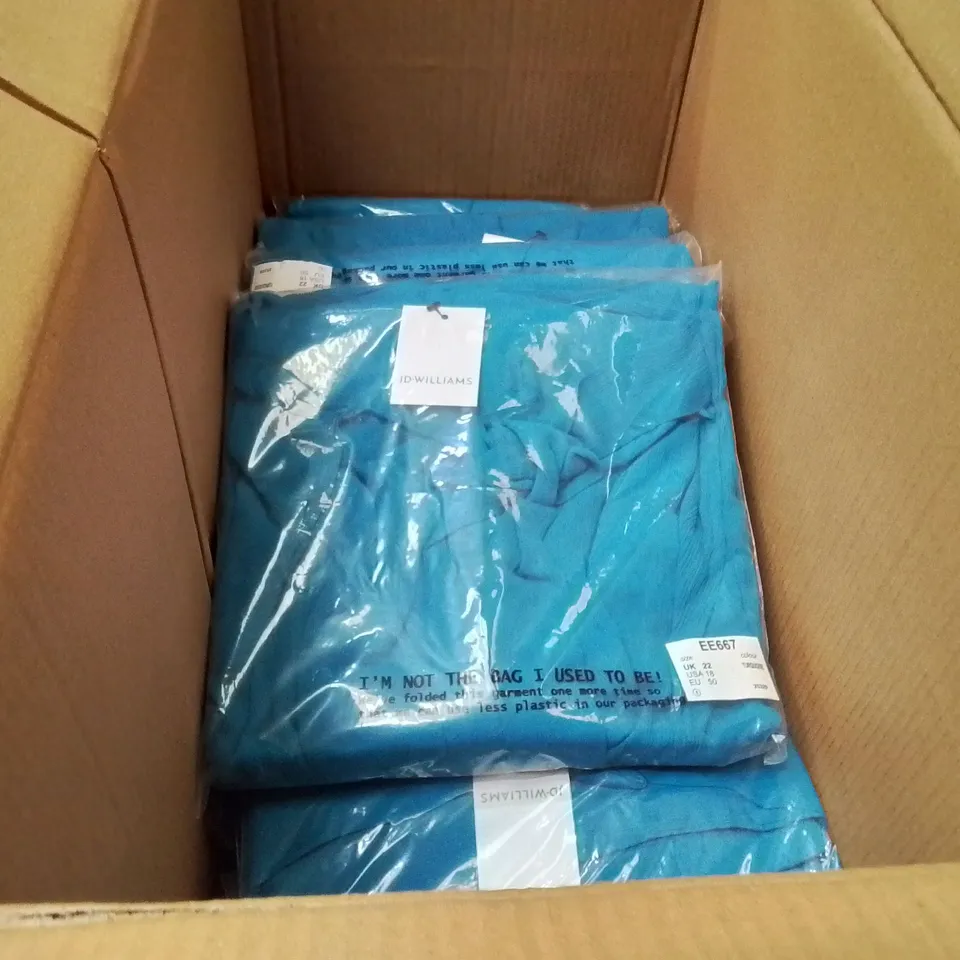 BOXED BRAND NEW APPROXIMATELY 12 JD WILLIAMS WIDE WRAP TROUSERS TURQUOISE SIZE 22