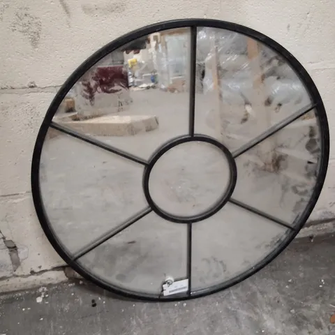VALENCE ROUND BLACK METAL MIRROR 60CM