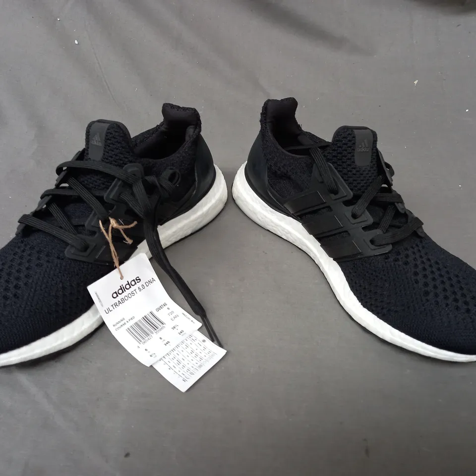 PAIR OF ADIDAS ULTRABOOST 5.0 SHOES IN BLACK UK SIZE 6