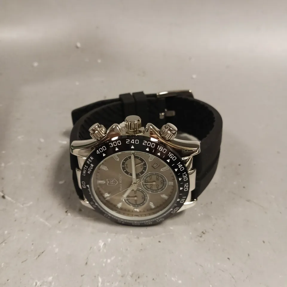 MENS FRANK SCHMIDT WATCH – MULTI FUNCTION SUB DIALS WITH DATE – HQ RUBBER SPORTS STRAP – 3ATM WATER RESISTANT