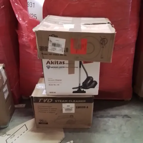 PALLET OF ASSORTED HOUSEHOLD GOODS AND PRODUCTS TO INCLUDE;STEAM CLEANER,VACUUM CLEANER,RECORD PLAYER