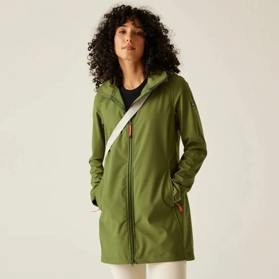BRAND NEW REGATTA WOMEN'S CARISBROOKE SOFTSHELL JACKET NEPHRITE GREEN/PEACH BLOOM SIZE 12
