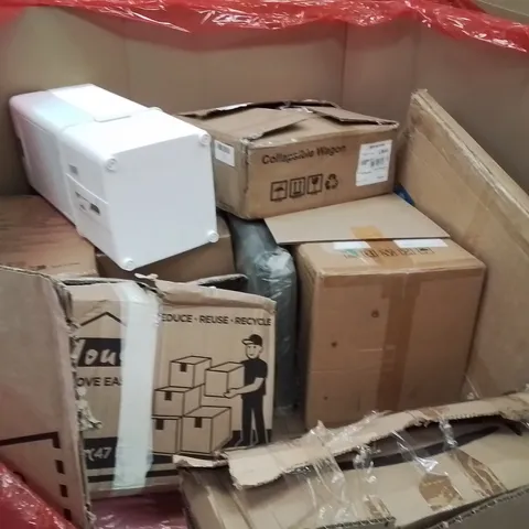 PALLET OF ASSORTED HOUSEHOLD GOODS AND PRODUCTS TO INCLUDE;AIR COOLER,CAMPING WAGON,MIRROR