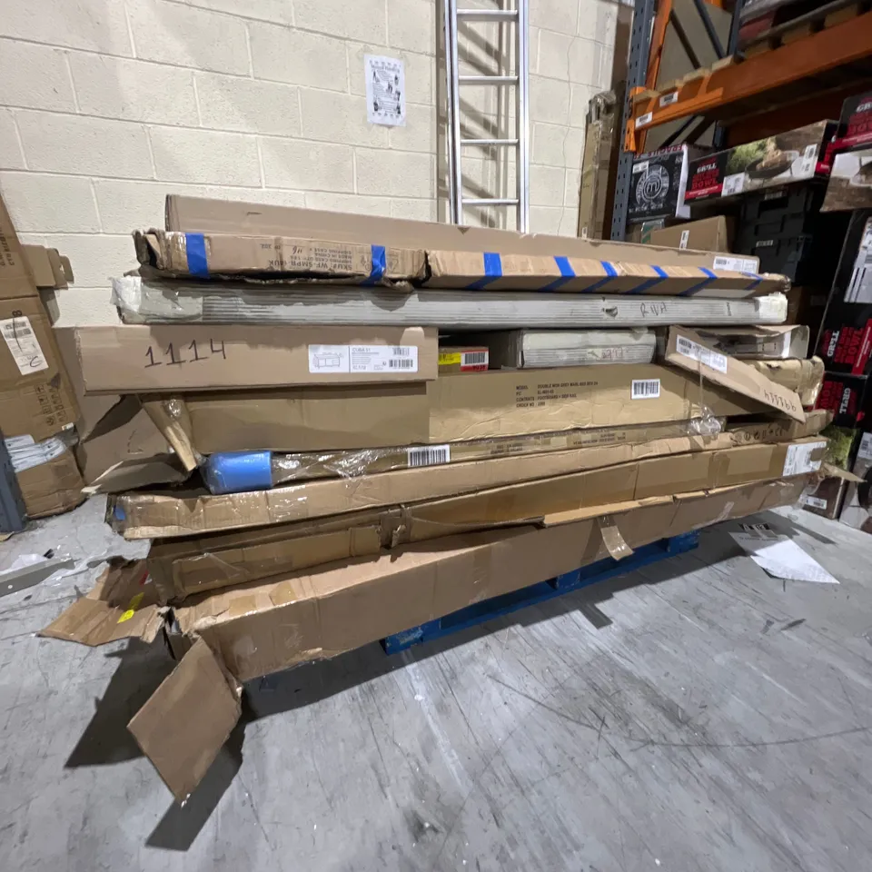 PALLET OF ASSORTED FURNITURE AND PARTS TO INCLUDE; CUBA SIDEBOARD AND COLLI TV UNIT - COLLECTION ONLY 