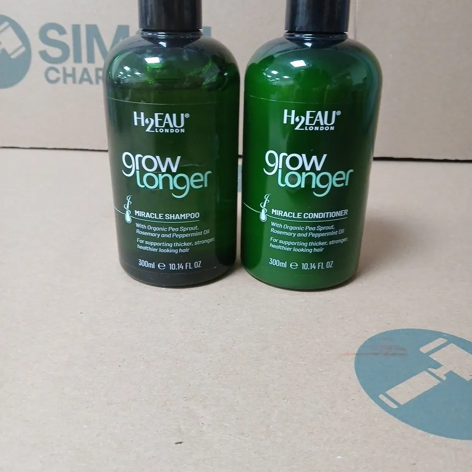 H2EAU LONDON GROW LONGER MIRACLE SHAMPOO & MIRACLE CONDITIONER – 300ML EACH (SET OF 2)