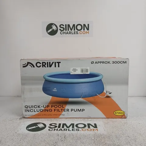 CRIVIT QUICK-UP POOL WITH FILTER PUMP – BLUE, 300 CM DIAMETER