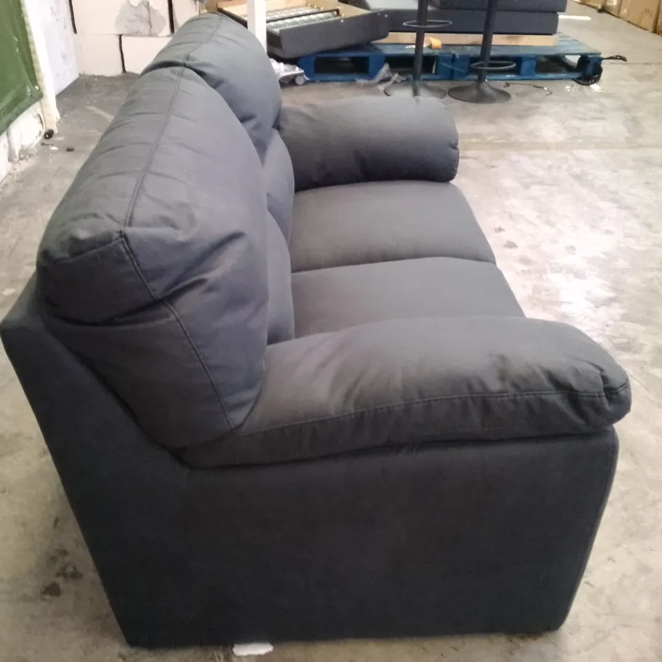 QUALITY DESIGNER 2 SEATER SOFA - BLACK FABRIC 