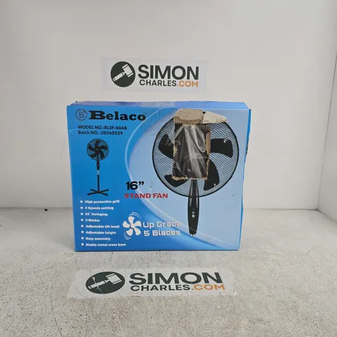 BELACO 16" STAND FAN – BOXED