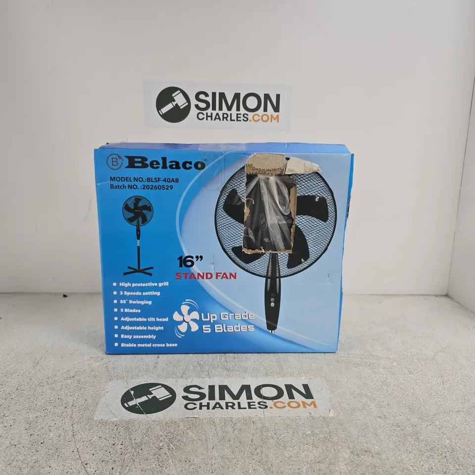 BELACO 16" STAND FAN – BOXED