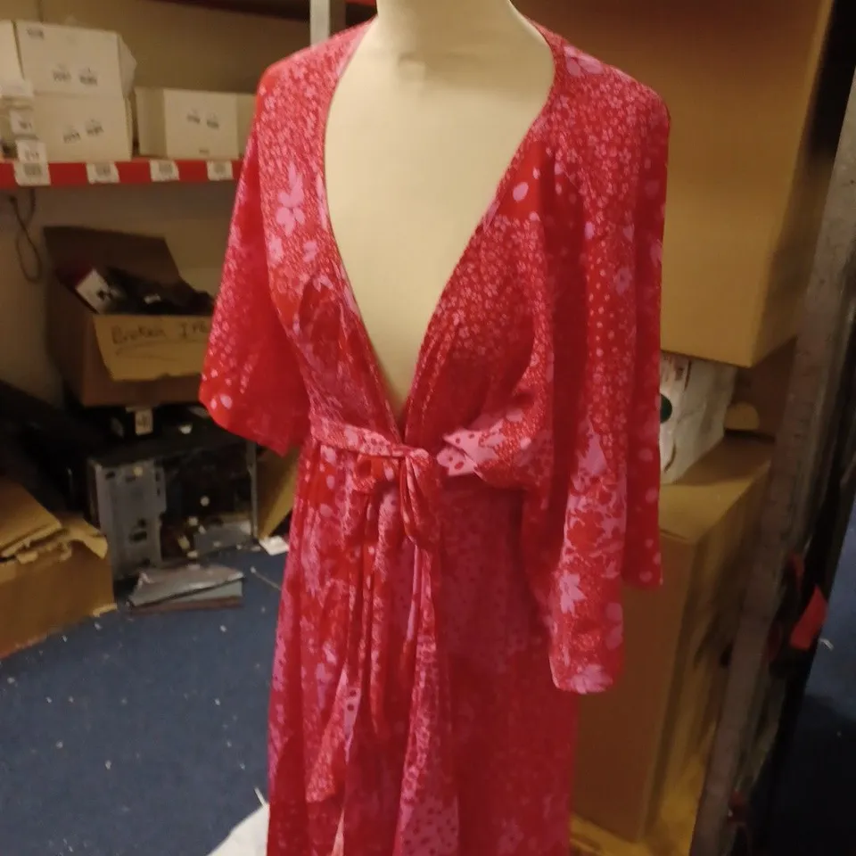 STUDIO SATIN DRESS RED AND PINK SIZE 20