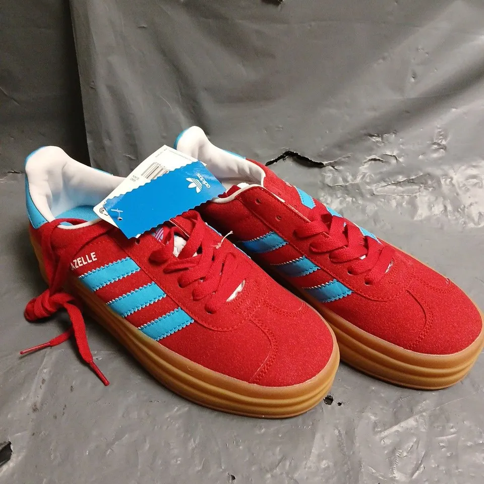 PAIR OF ADIDAS GAZELLE TRAINERS IN RED/BLUE - 6