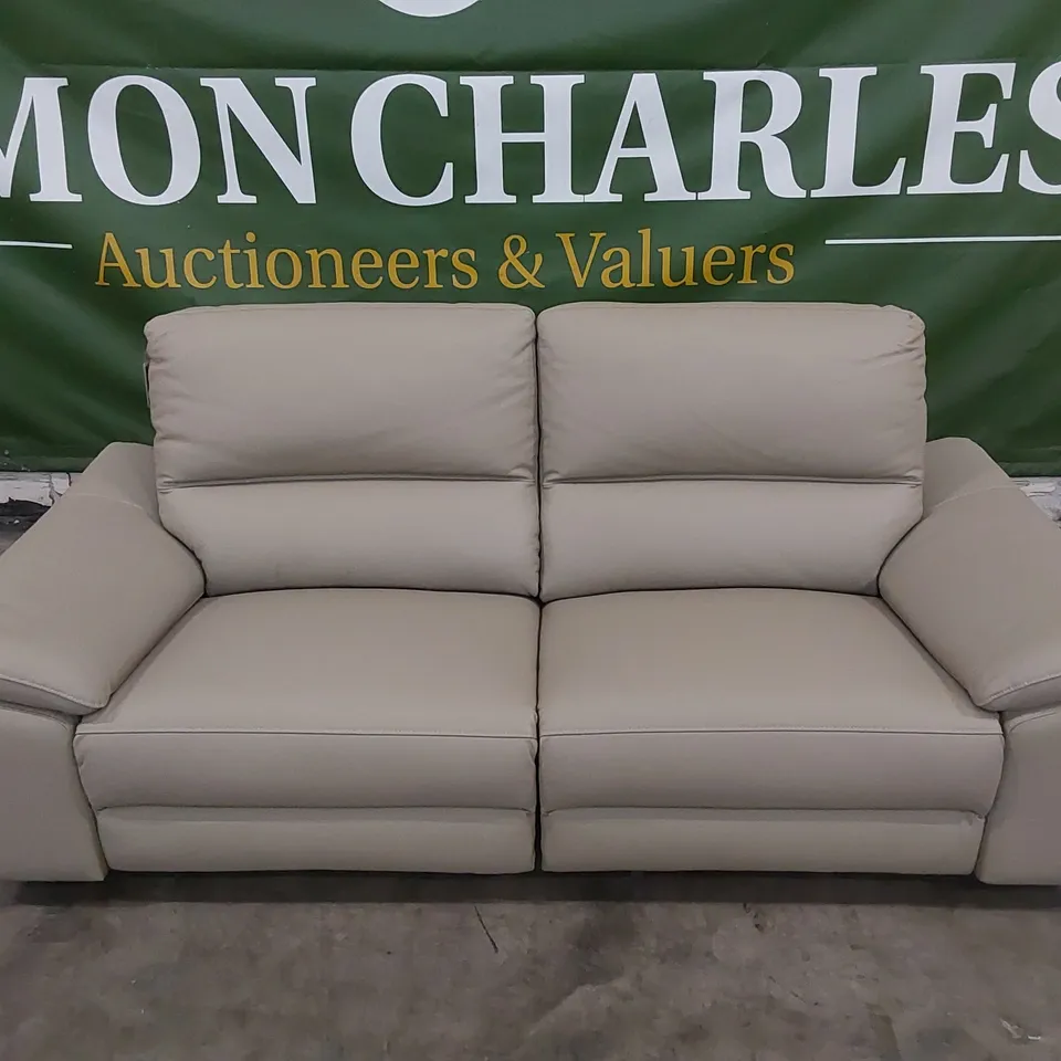DESIGNER PAVILION LEATHER UPHOLSTERED ELECTRIC RECLINING 3 SEATER SOFA