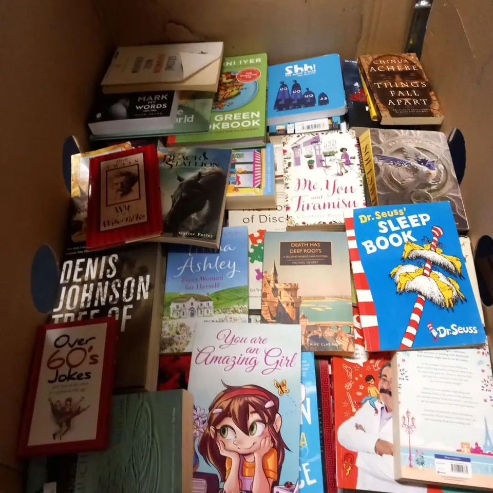 LARGE QUANTITY OF ASSORTED BOOK TITLES INCLUDE FICTION AND NON-FICTION TITLES BY AUTHORS SUCH AS;