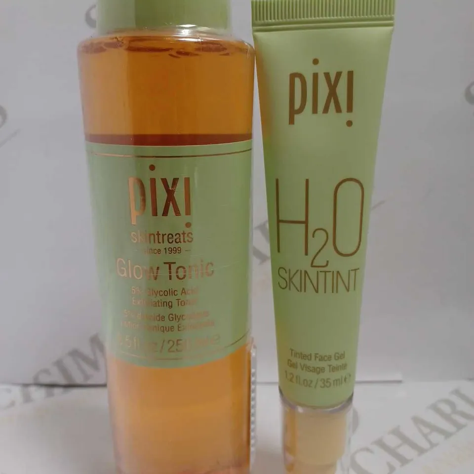 2 PIXI ITEMS INCLUDING GLOW TONIC AND H2O SKINTINT