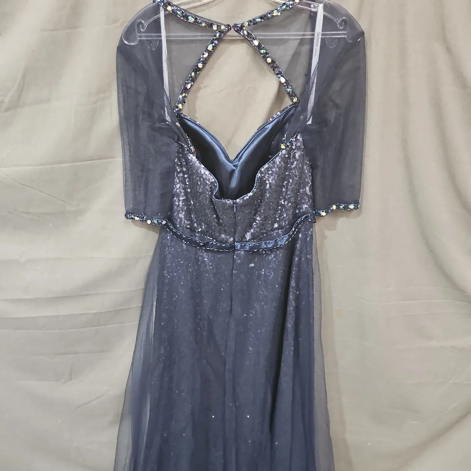 Serena London Navy Sequin Evening Dress, Size 10, Style 17775