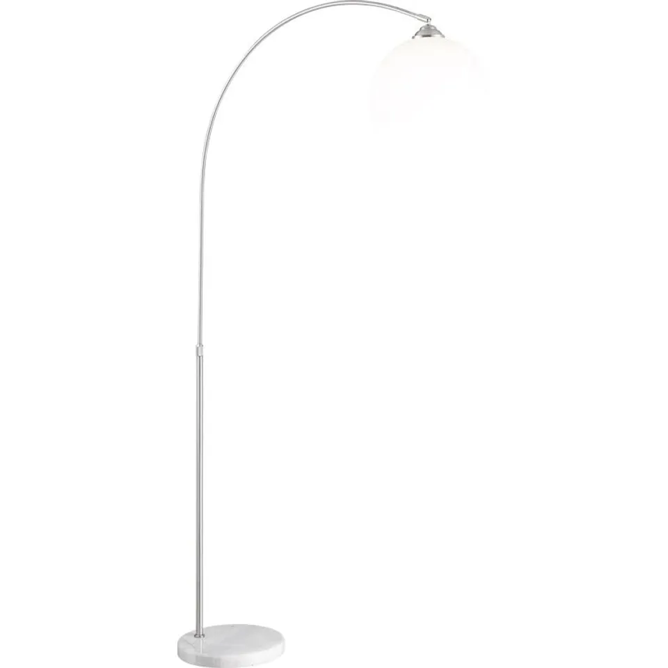 BOXED SILVESTRE 196cm MATT BRUSHED NICKEL ARCHED FLOOR LAMP (1 BOX)