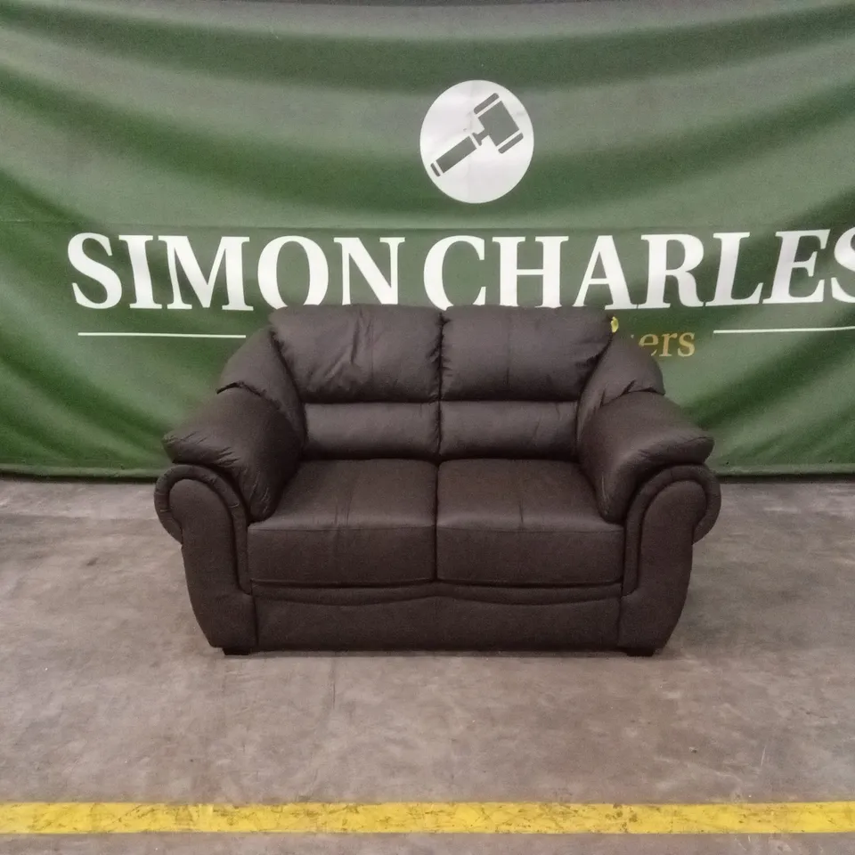 NAPLES ITALIAN LEATHER 2 SEATER SOFA - CHOCOLATE RRP £1099