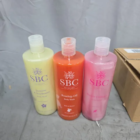SBC SKINCARE BODY WASH SET OF 3 – JASMINE & STARFLOWER; ROSEHIP OIL; HYDRA-COLLAGEN