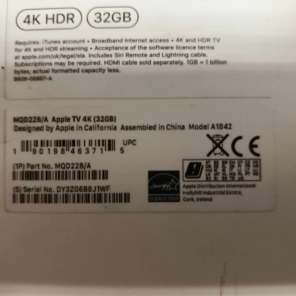 APPLE TV 4K (32GB) – BOXED