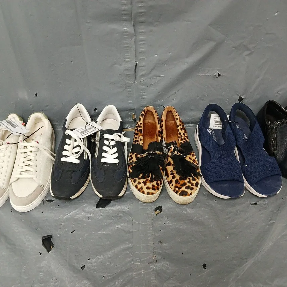 APPROXIMATELY 10 UNBOXED PAIRS OF ASSORTED SHOES IN VARIOUS STYLES, AND SIZES