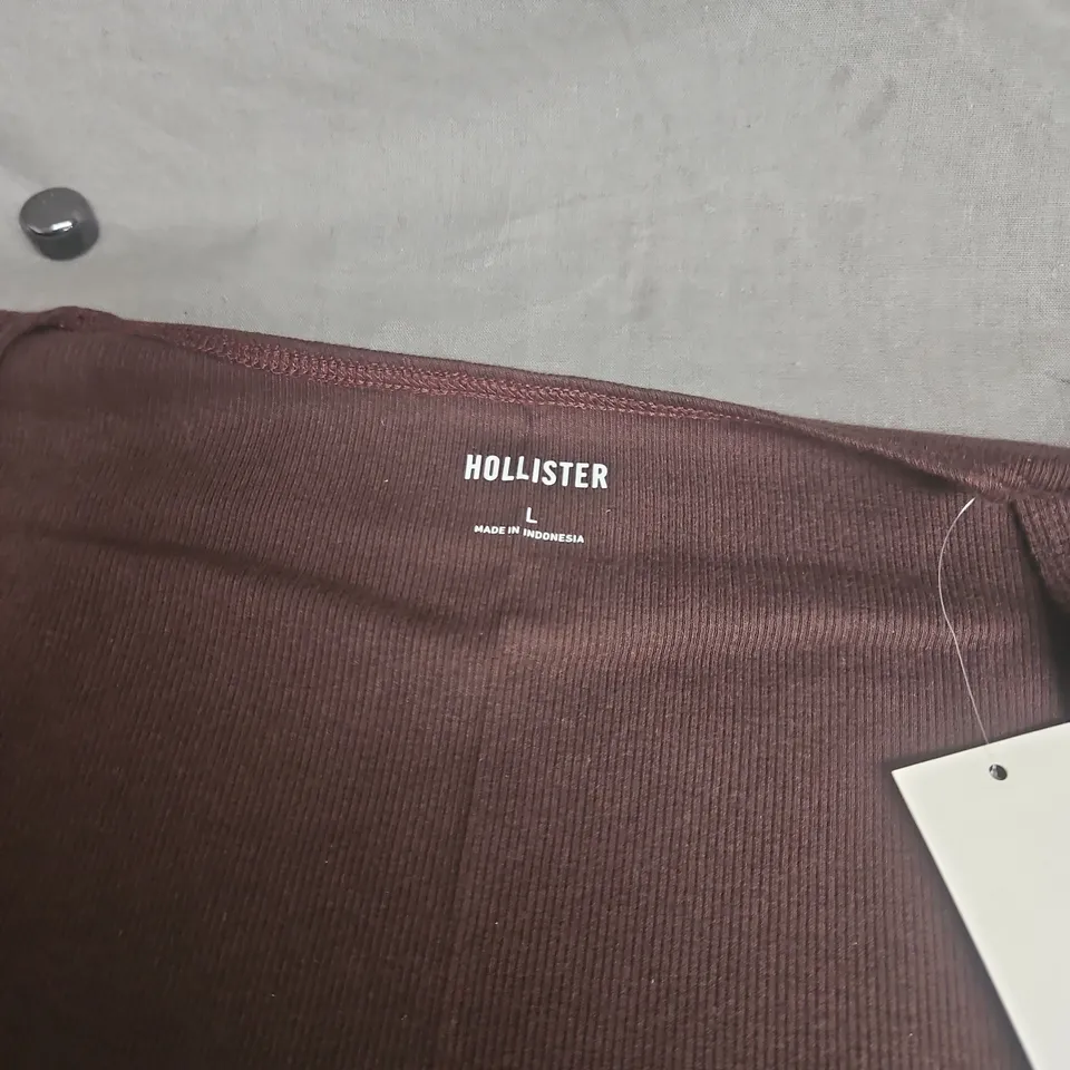 HOLLISTER KNIT TOP – BROWN, SIZE L