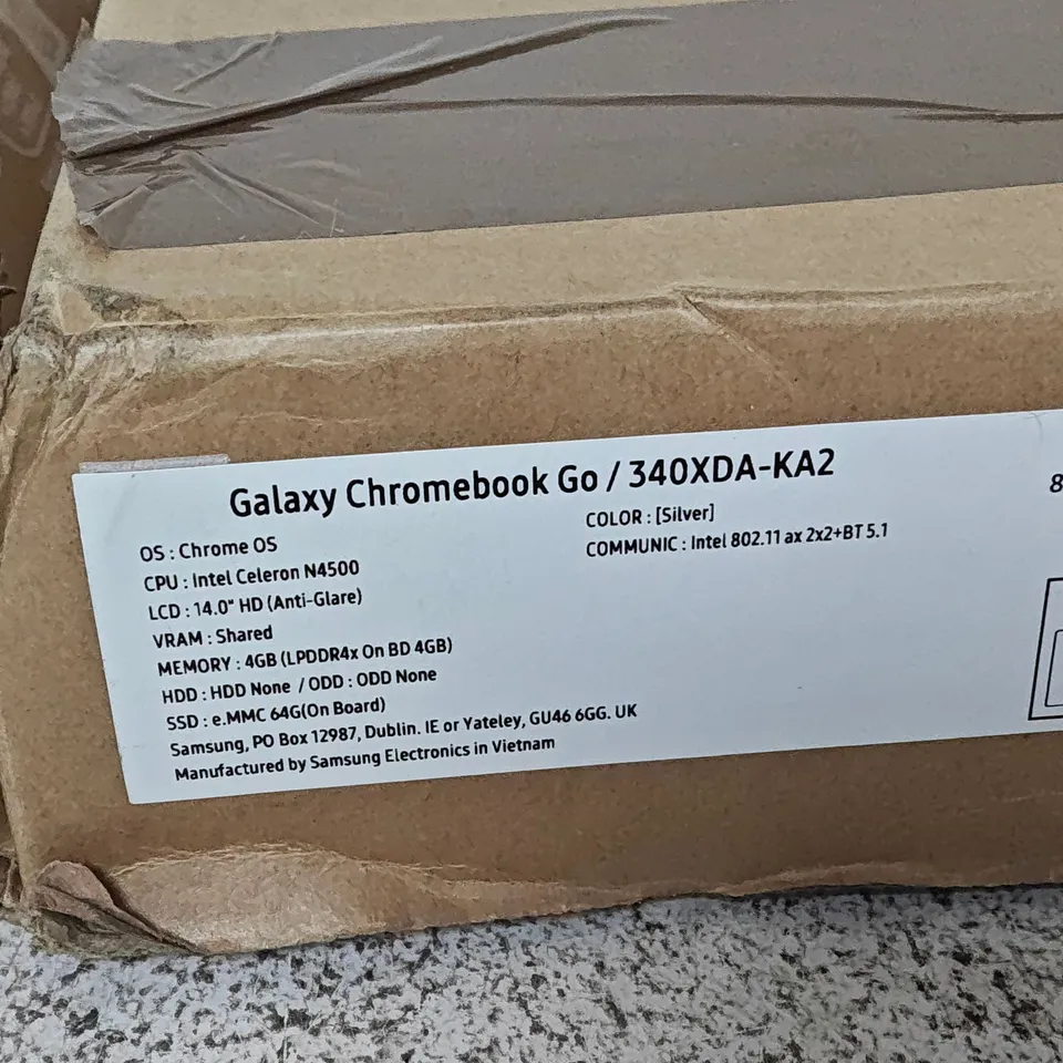 BOXED SAMSUNG CHROMEBOOK GO INTEL CELERON LAPTOP IN SILVER - XE340XDA