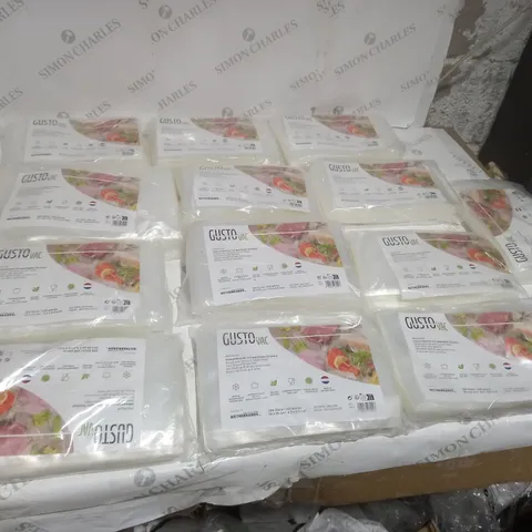 14 ASSORTED GUSTO VAC STRUCTERED VACUMM SEALER BAG SET 100PCS 16/25CM