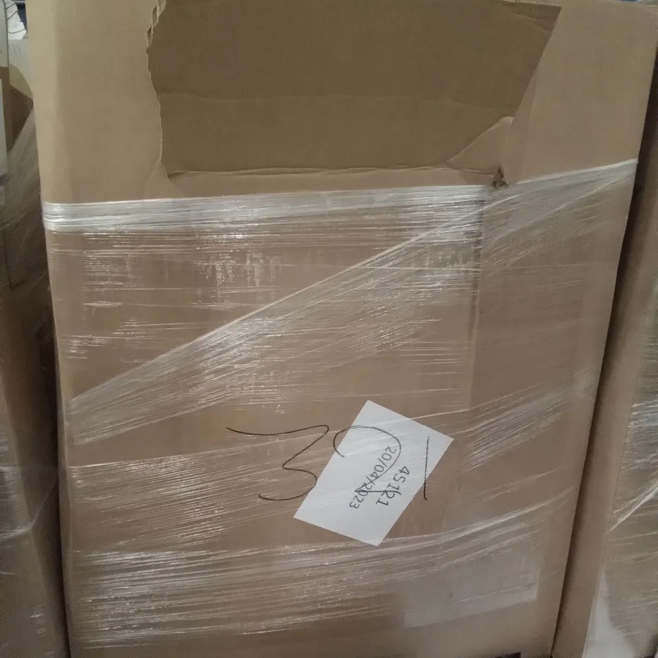 PALLET OF ASSORTED ITEMS INCLUDING GREEN CHRISTMAS TREE, AMAGABELI INDOOR LOG HOLDER, QIWEY ROLLING UTILITY CART WITH DRAWERS, ELECTRIC CONVECTOR HEATER, SIMPDIY SHOE BOXES, ELECTRIC PATIO HEATER