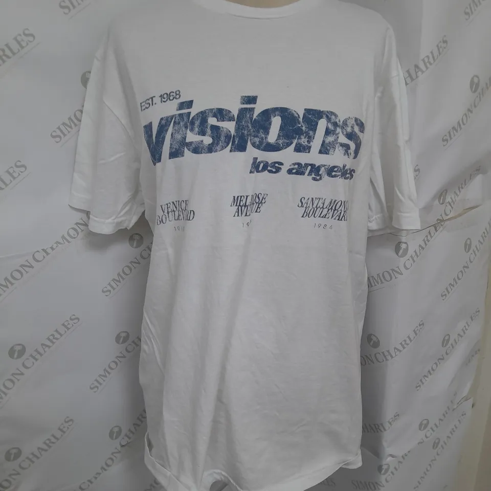URBAN OUTFITTERS VISIONS TEE IN WHITE SIZE S