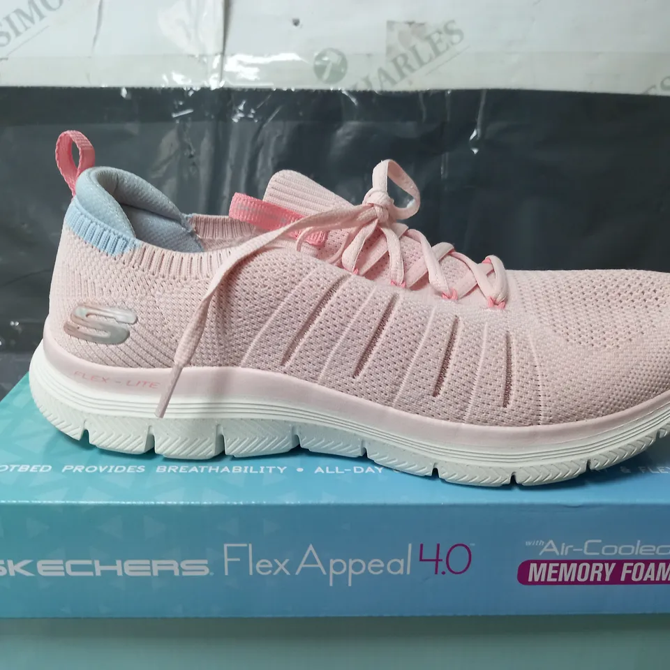 BOXED SKECHERS FLEX APPEAL 4.0 PINK TRAINERS - SIZE 7