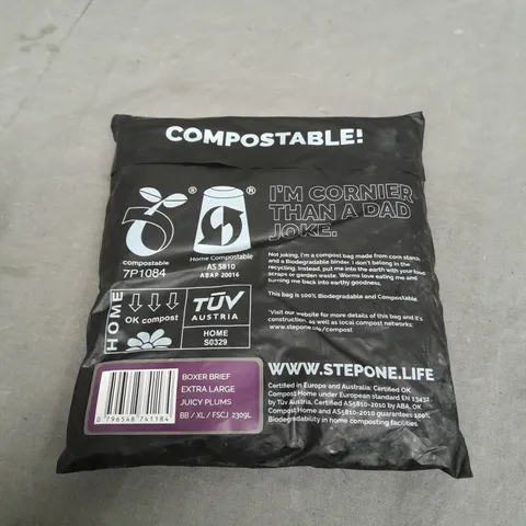 SEALED STEPONE BOXER BREIF EXTRA LARGE JUICY PLUMS