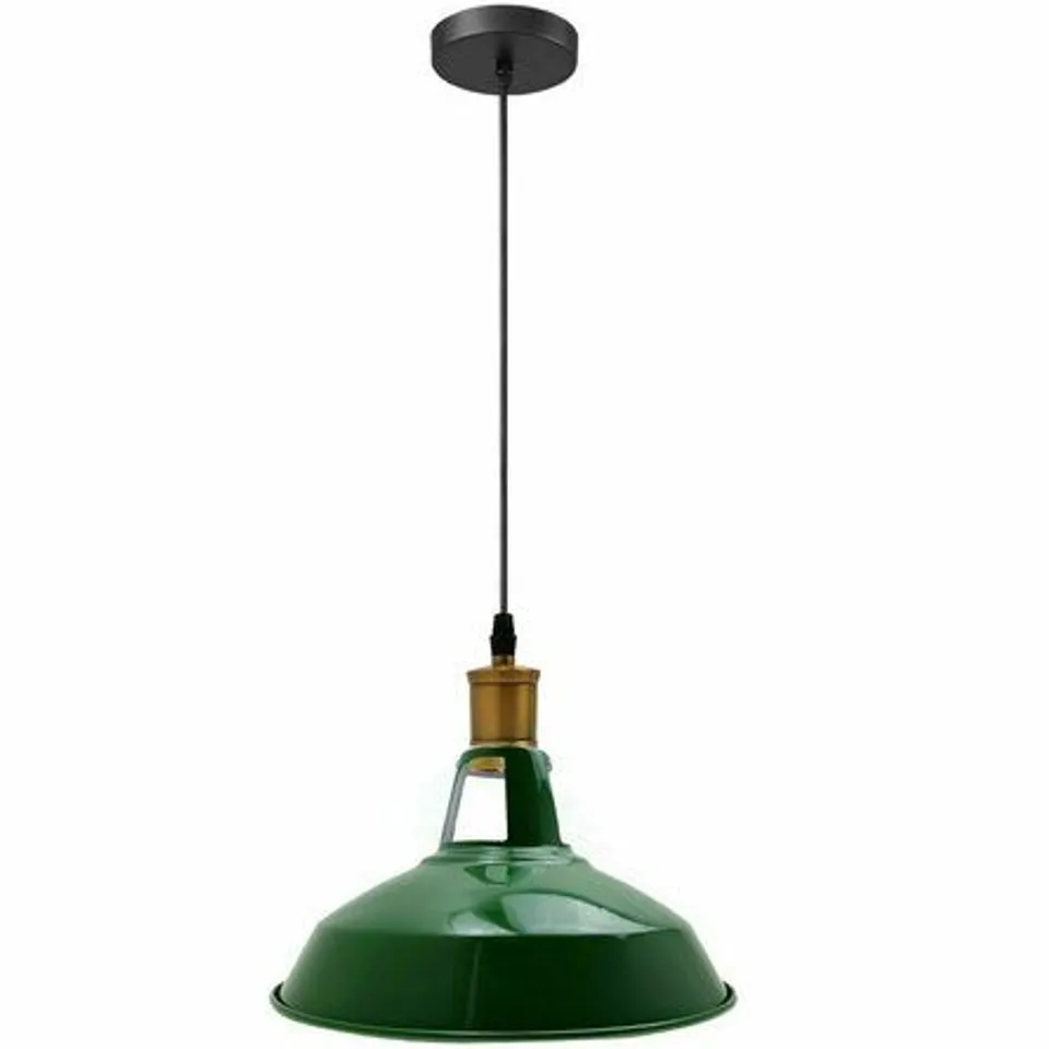 BOXED CARROR 1 LIGHT DOME PENDANT - GREEN FINISH