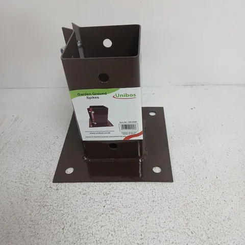 UNIBOS GARDEN GROUND SPIKES – BROWN POWDER-COATED STEEL WITH BASE PLATE (UNI-0589)