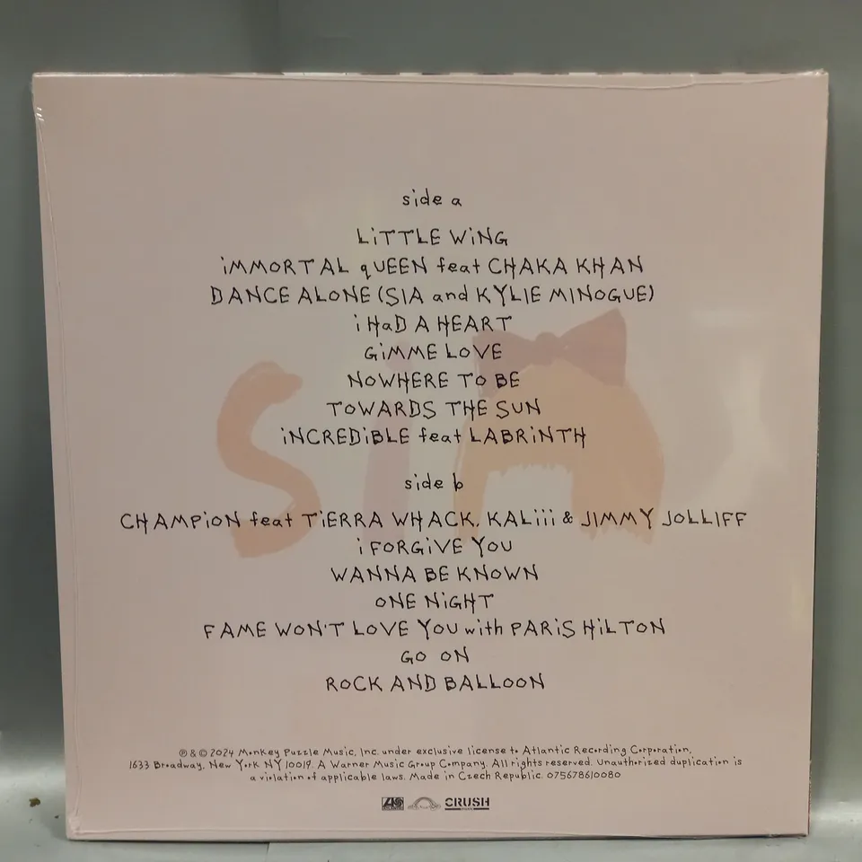 SIA REASONABLE WOMAN IMMORTAL QUEEN QUARTZ VINYL