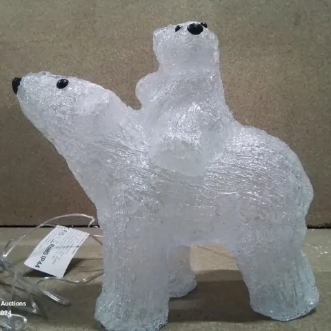 ACRYLIC MUMMY AND BABY POLAR BEAR OUTDOOR