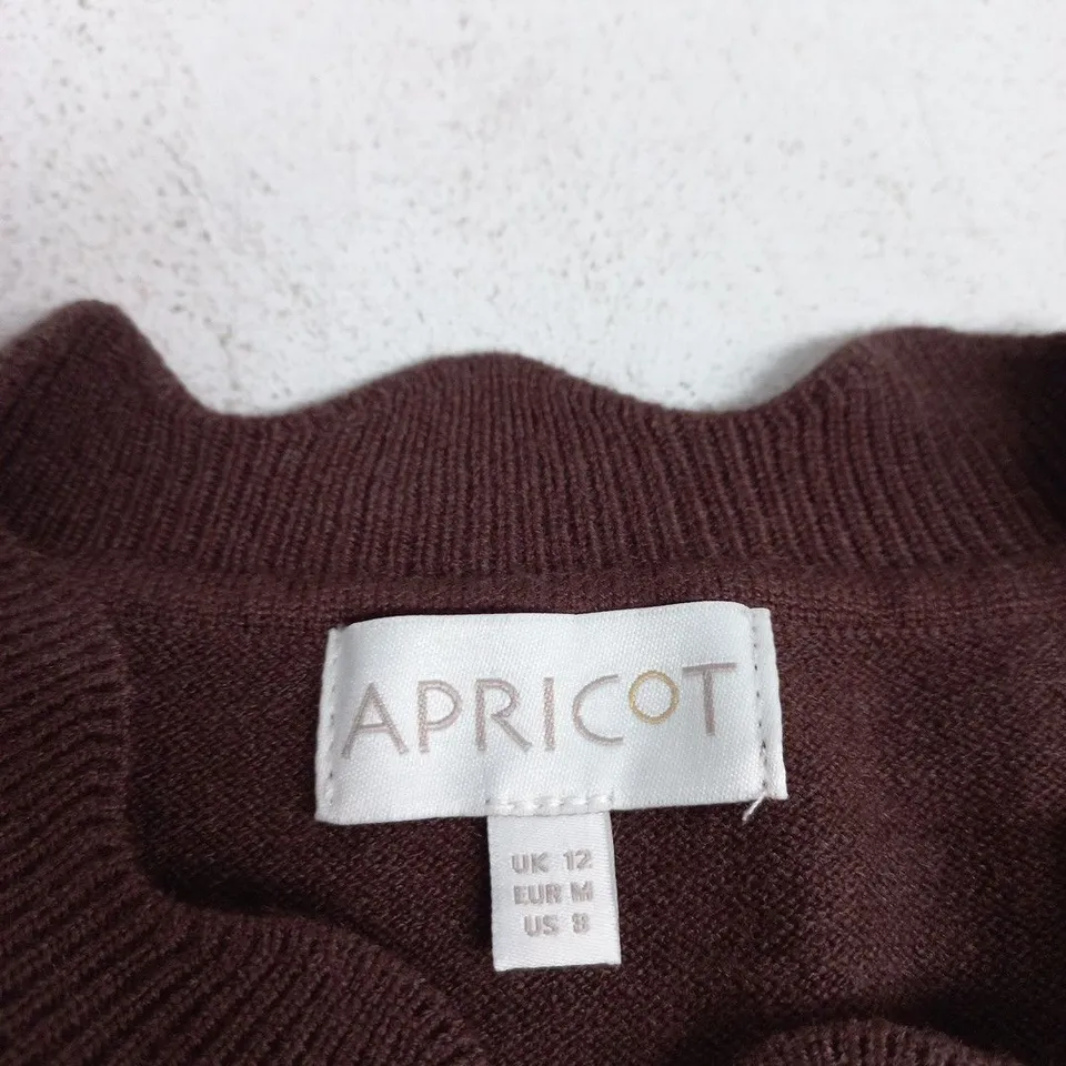 APRICOT KNIT SHORT-SLEEVE JUMPER – UK 12, BURGUNDY